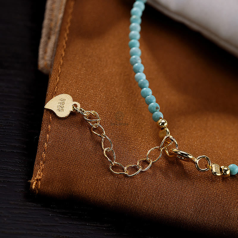 Luck Muse 925 Sterling Silver Natural Turquoise and Amber PiXiu Protection Bracelet - Image 8