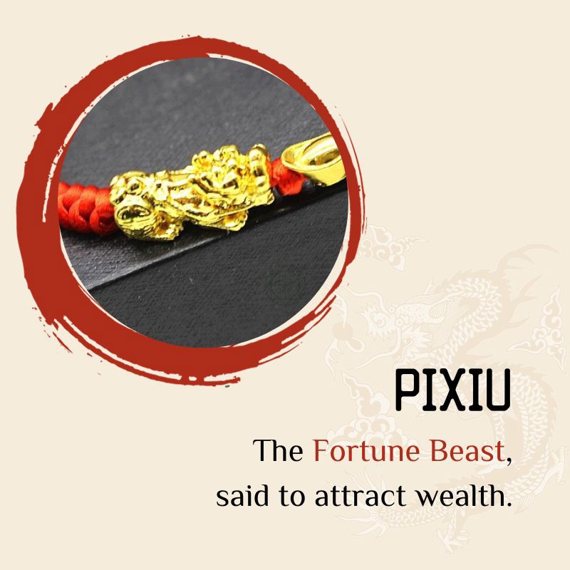 Double Pixiu Ingot Bracelet with Lucky Red Rope - Image 3