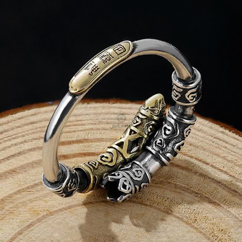 Gold Auspicious Cloud Luck Ring with Round Golden Cudgel Design from Luck Muse Shop - Image 5