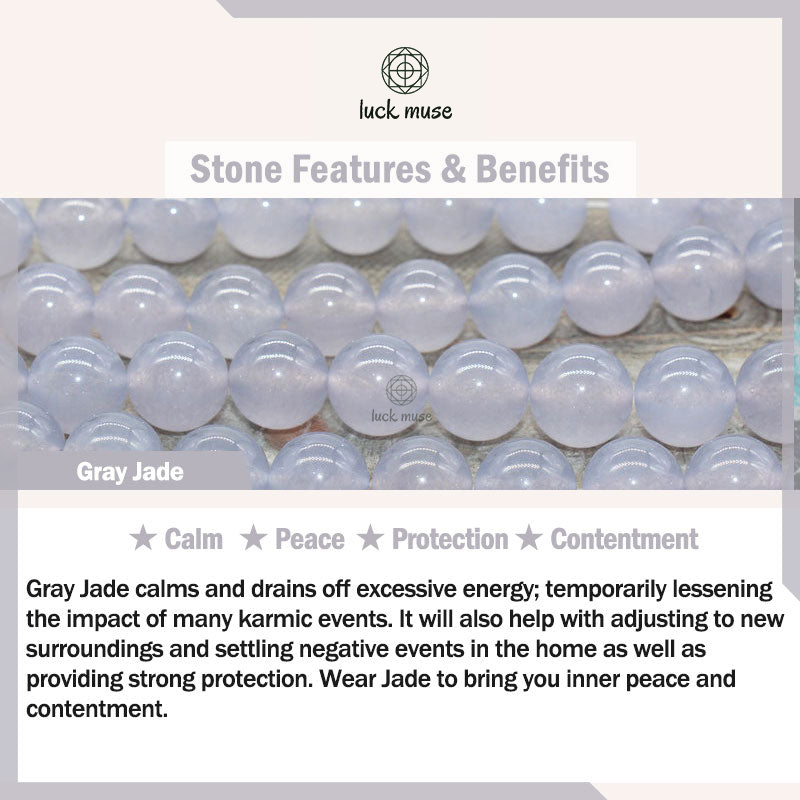 Gray Jade Elephant Protection Necklace Pendant - Image 2