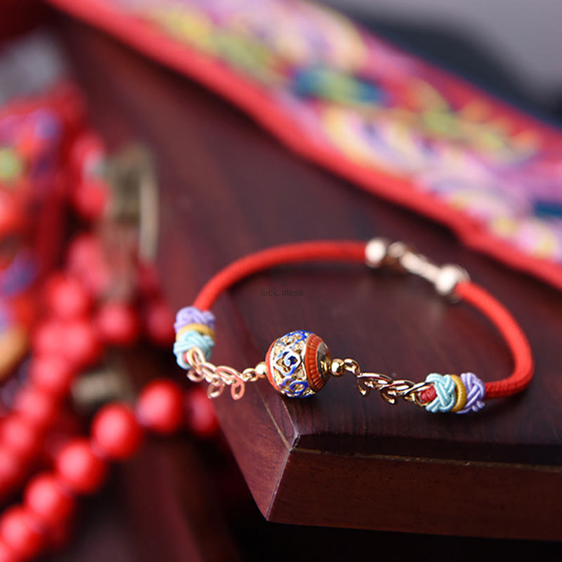 Buddha Auspicious Clouds Leaf Red String Bracelet
