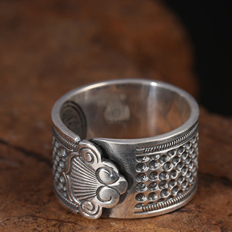 Tibetan Copper Healing Ring with Luck Muse - Image 2