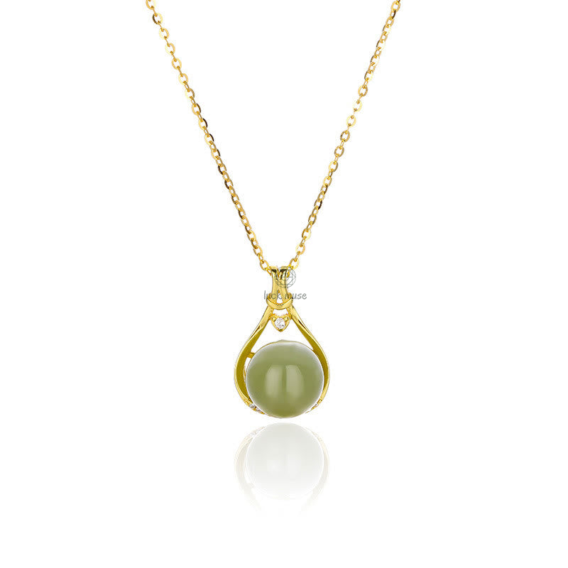 925 Sterling Silver Hetian Jade Lucky Bag Prosperity Necklace Pendant - Image 5