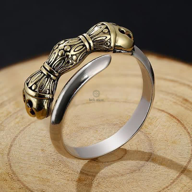 Gold Auspicious Cloud Luck Ring with Round Golden Cudgel Design from Luck Muse Shop - Image 2