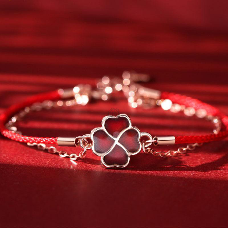 Four-Leaf Clover Friendship Charm Bracelet for Good Luck - Image 3