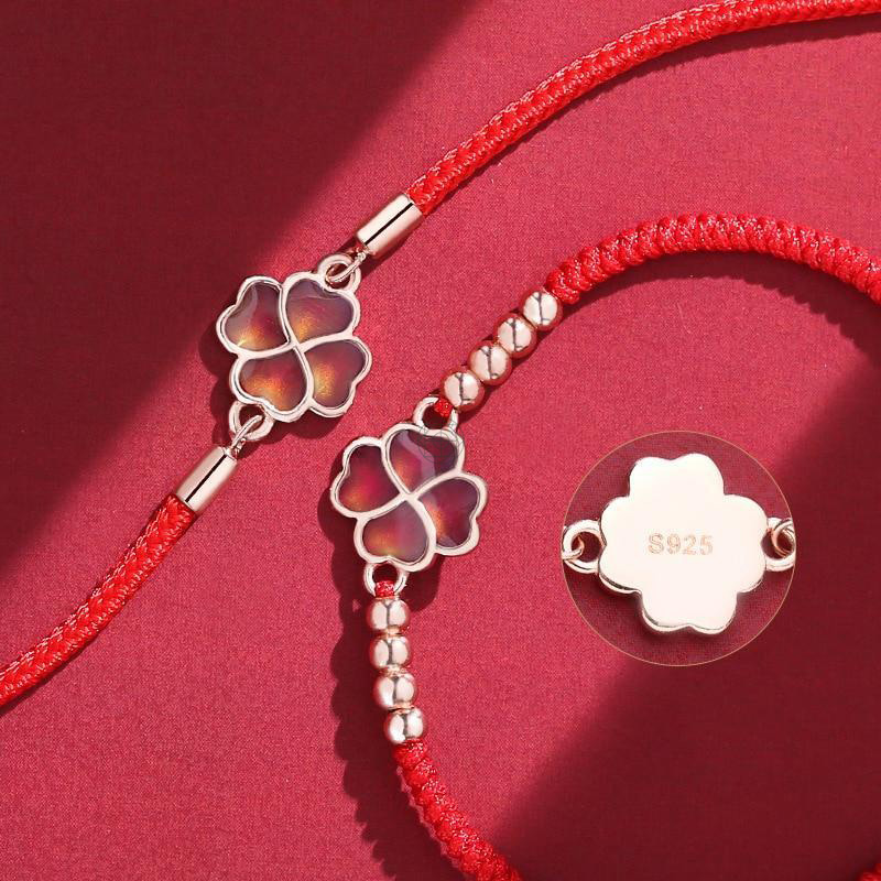 Four-Leaf Clover Friendship Charm Bracelet for Good Luck - Image 4