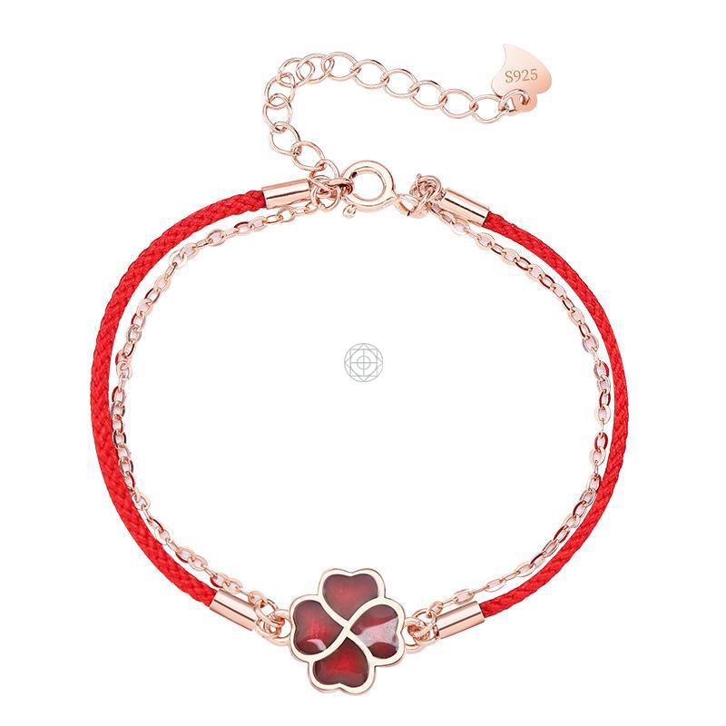 Four-Leaf Clover Friendship Charm Bracelet for Good Luck - Image 2