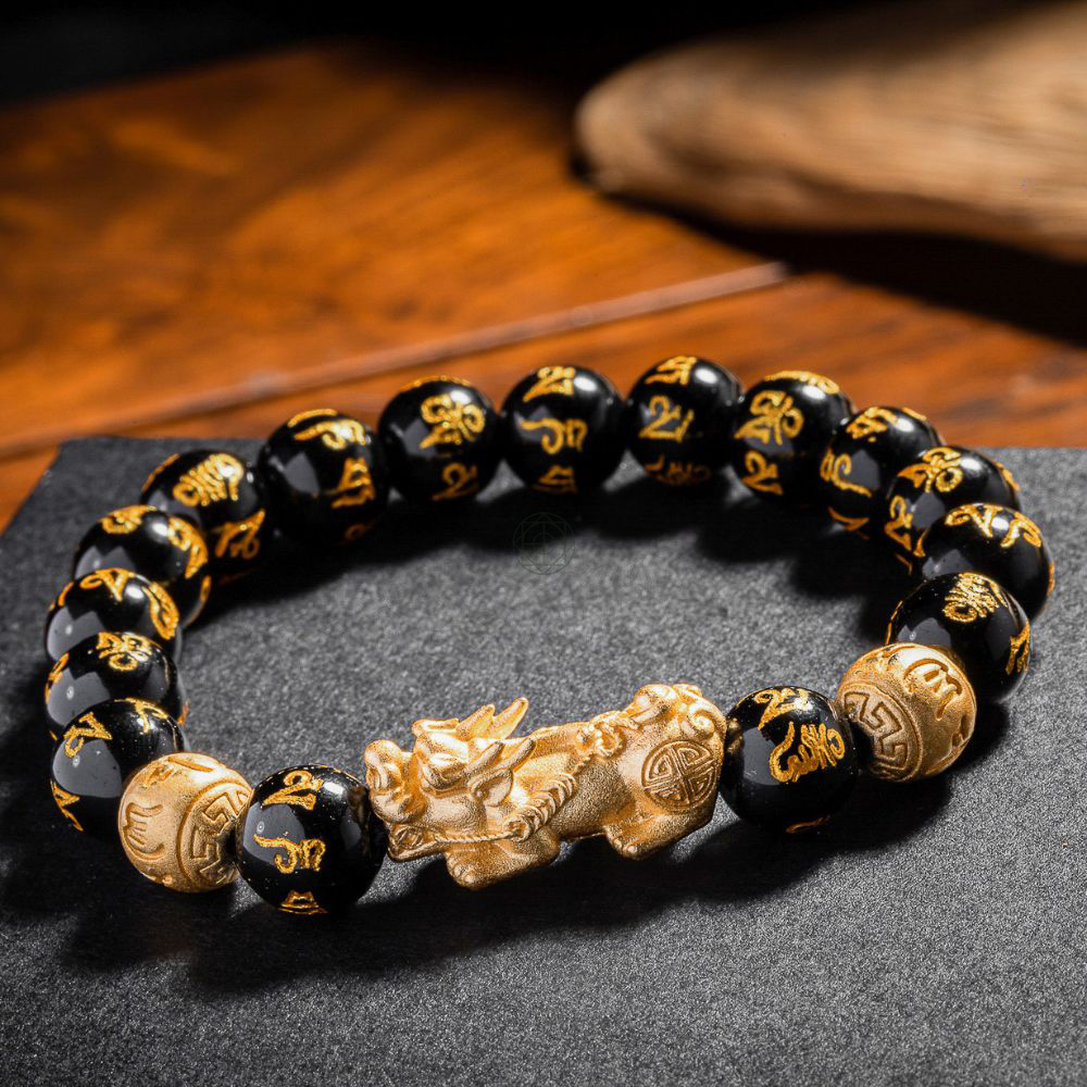 Feng Shui Pixiu Black Obsidian Wealth Bracelet - Image 7