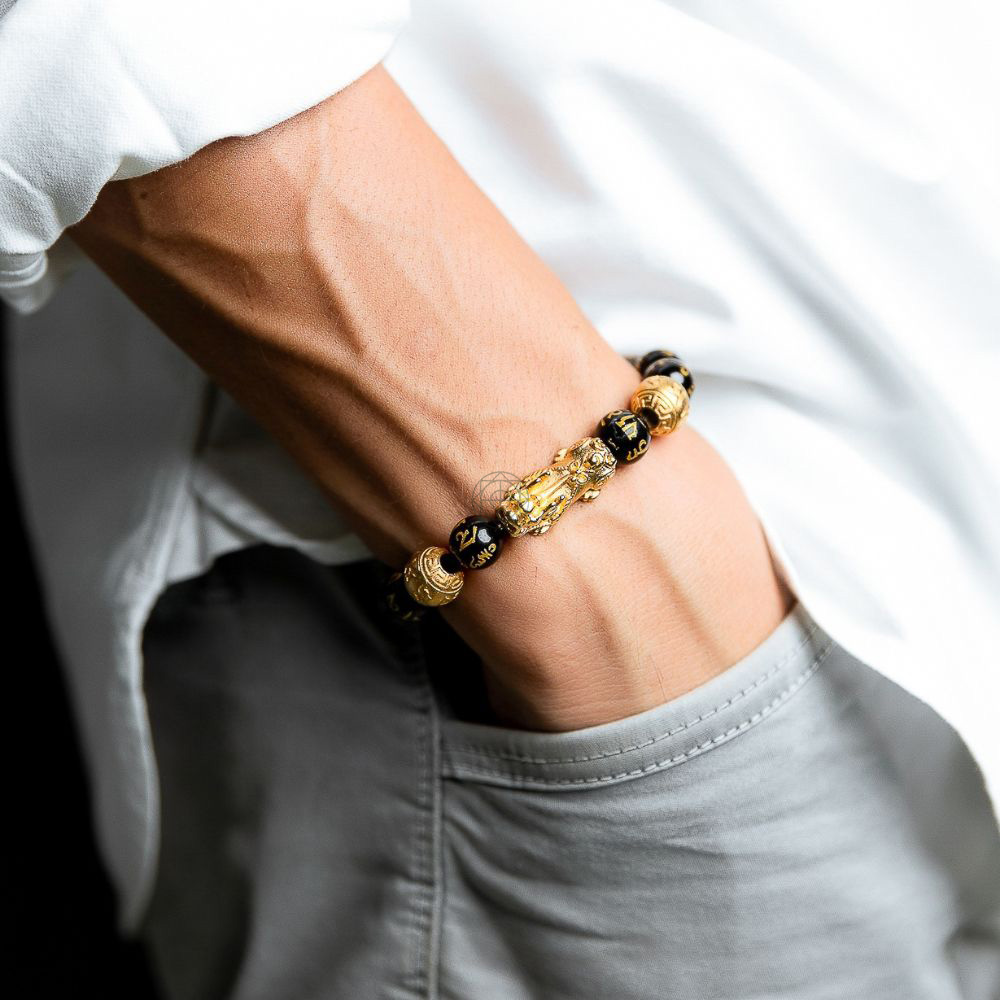 Feng Shui Pixiu Black Obsidian Wealth Bracelet - Image 3