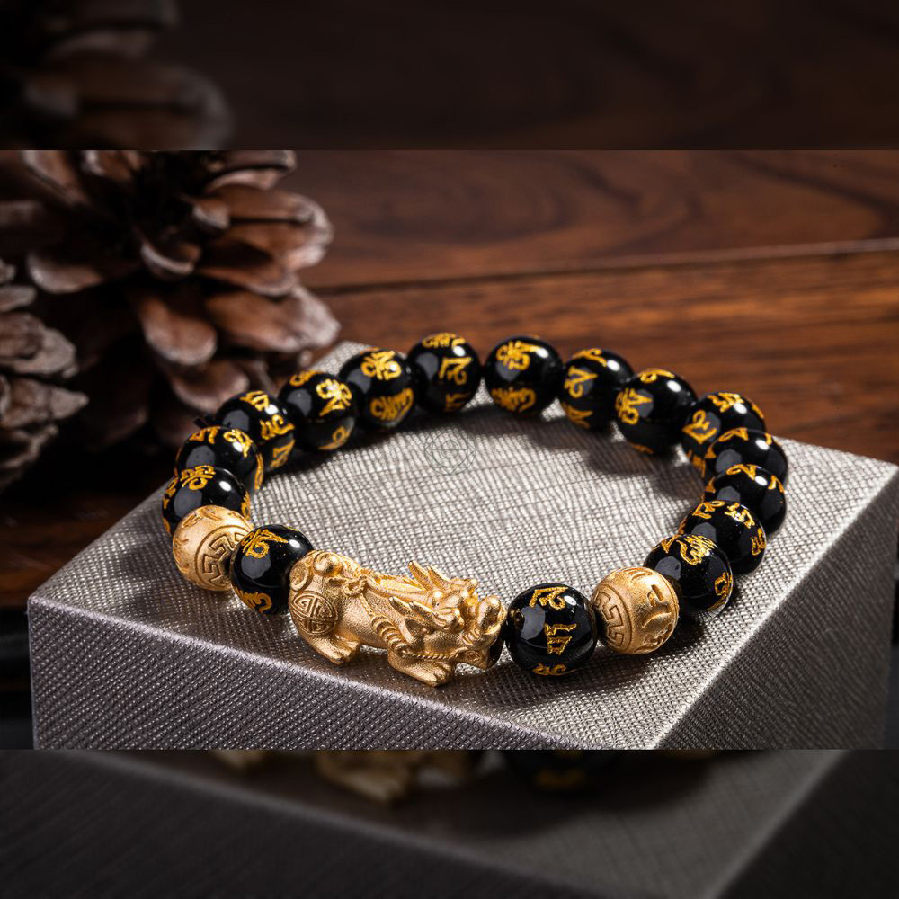 Feng Shui Pixiu Black Obsidian Wealth Bracelet - Image 4