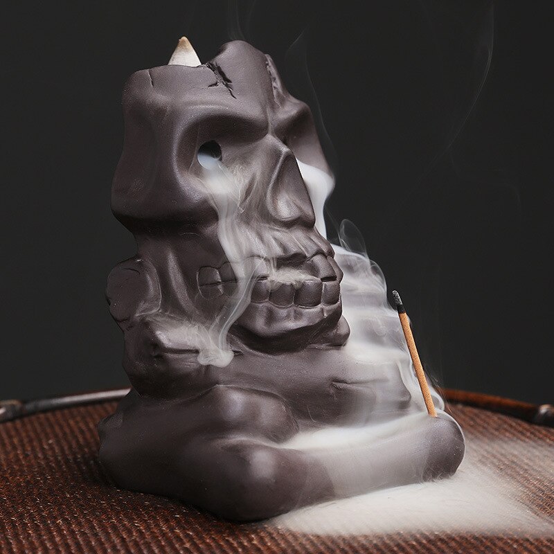 Skull Backflow Incense Burner - Halloween Theme - Image 3