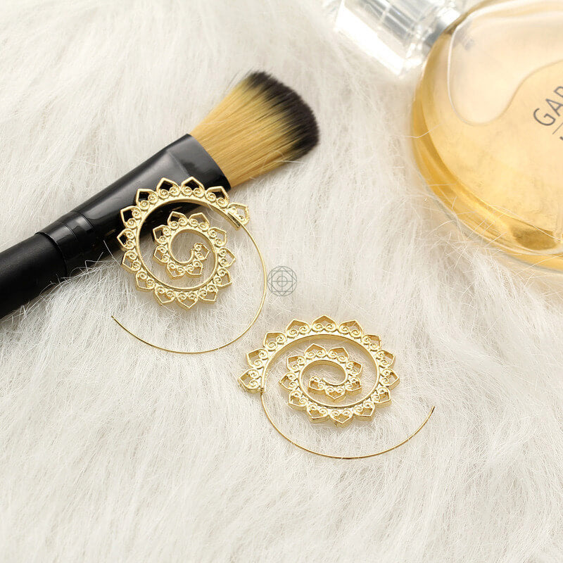 Spiral Bohemian Hoops - Oversized Statement Earrings - Image 9