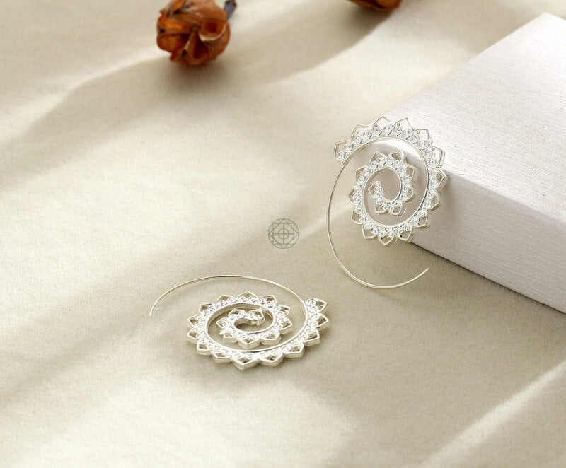 Spiral Bohemian Hoops - Oversized Statement Earrings - Image 10