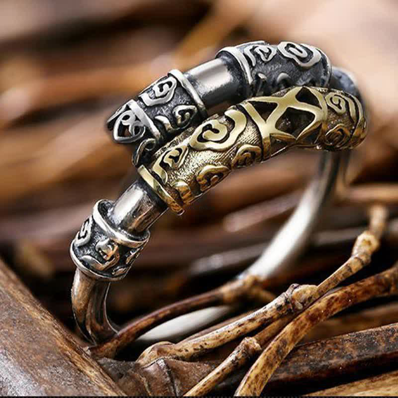 Gold Auspicious Cloud Luck Ring with Round Golden Cudgel Design from Luck Muse Shop - Image 3