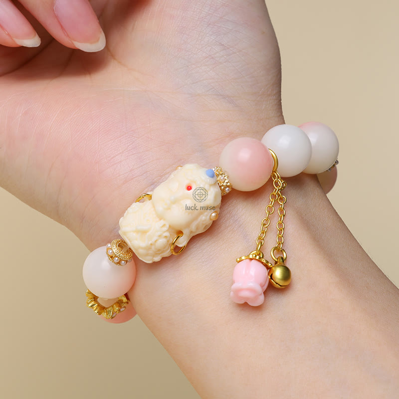 Pink Bodhi Seed Green Tara Harmony Bracelet from Luck Muse Shop