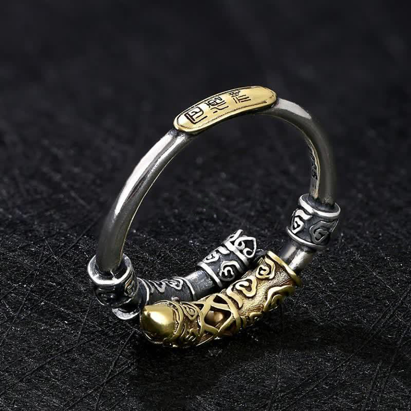 Gold Auspicious Cloud Luck Ring with Round Golden Cudgel Design from Luck Muse Shop - Image 6