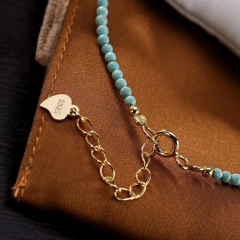 Luck Muse 925 Sterling Silver Natural Turquoise and Amber PiXiu Protection Bracelet - Image 7