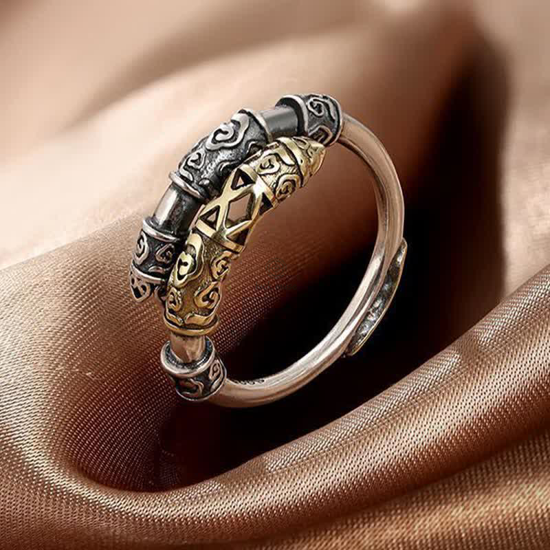 Gold Auspicious Cloud Luck Ring with Round Golden Cudgel Design from Luck Muse Shop - Image 4