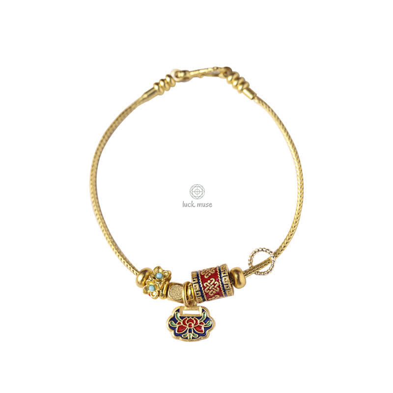 Luck Muse Lotus Enlightenment Copper Beaded Bracelet - Image 9