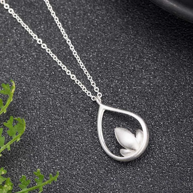 Buddha Lotus Flower 925 Sterling Silver Necklace Pendant for Enlightenment - Image 3