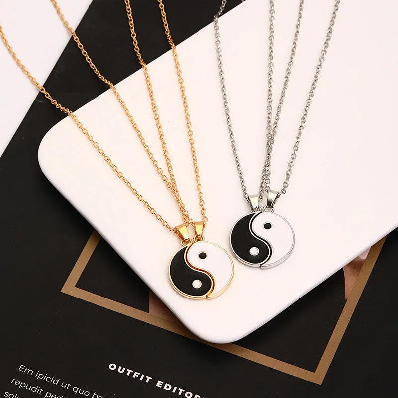Hematite Yin Yang Couple Pendant Necklace - Image 8
