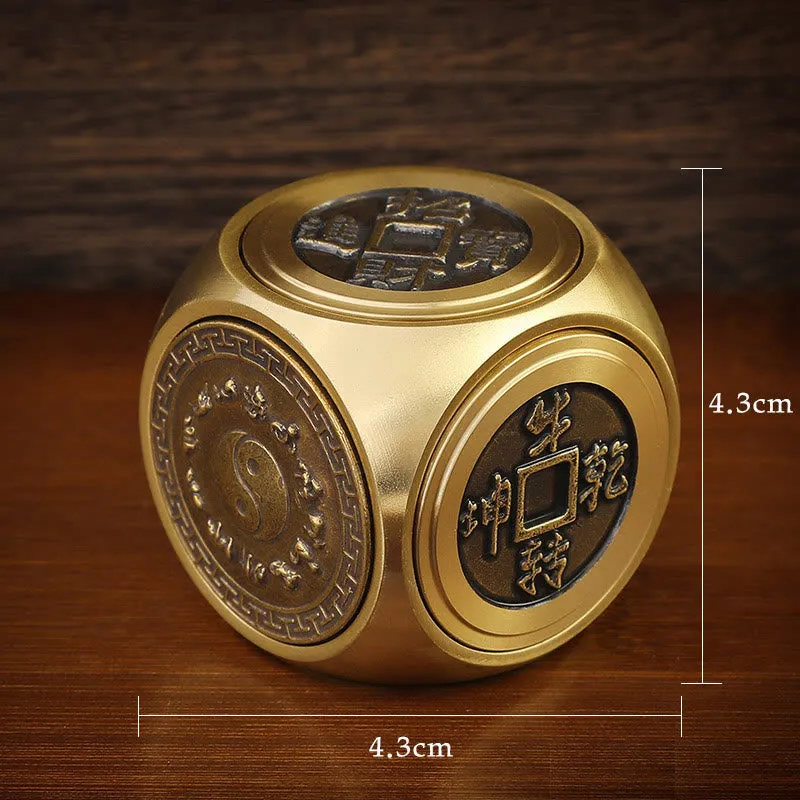 Luck Muse Four Beasts Feng Shui Yin Yang Bagua Rotating Copper Coin Decor - Image 11