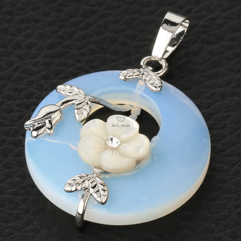Luck Muse Crystal Amethyst Green Aventurine Flower Healing Necklace Pendant - Image 29
