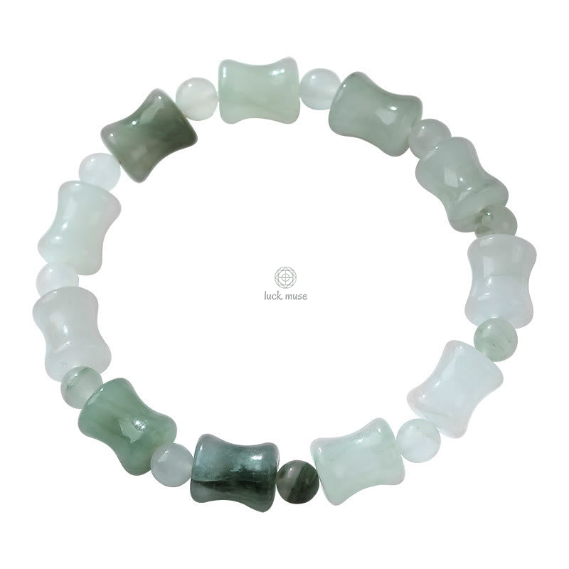 Bamboo Pattern Jade and Coconut Shell Buddha Bracelet for Abundance and Luck - Image 12