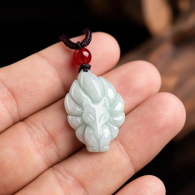 Natural Jade Nine-Tailed Fox Luck & Prosperity Necklace Pendant from Luck Muse Shop - Image 4