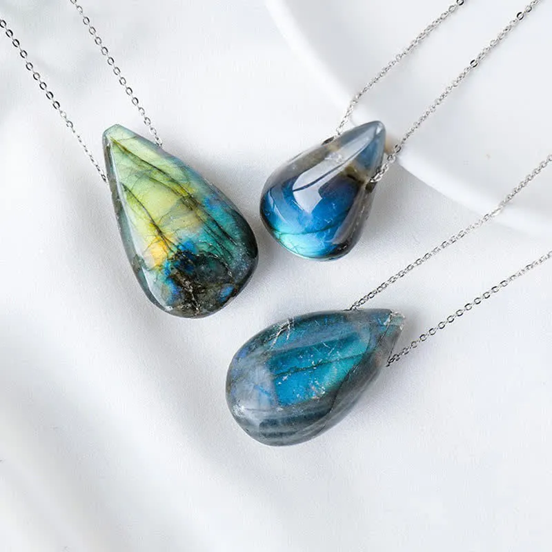 Labradorite Water Drop Healing Necklace - Image 3
