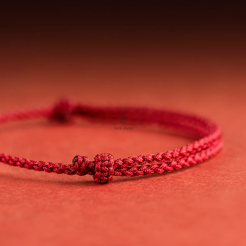 Luck Muse 925 Sterling Silver Fu Character Agate Pearl Red String Braid Bracelet - Image 7
