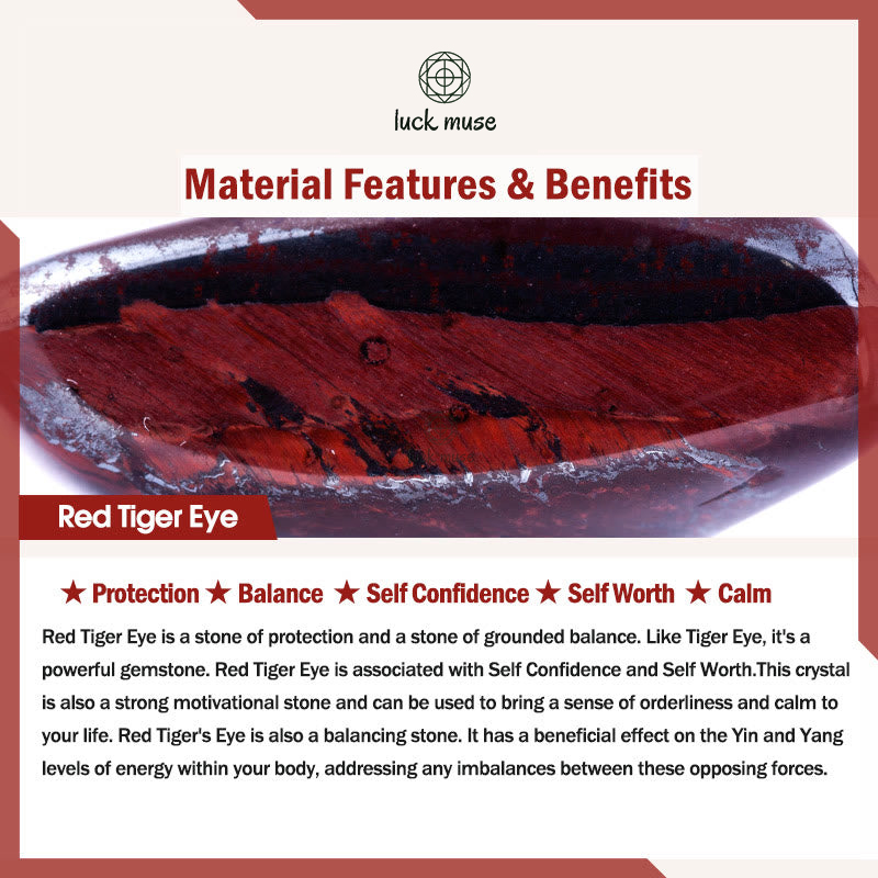 Buddha Red Tiger Eye Double Wrap Bracelet for Fox Protection - Image 6