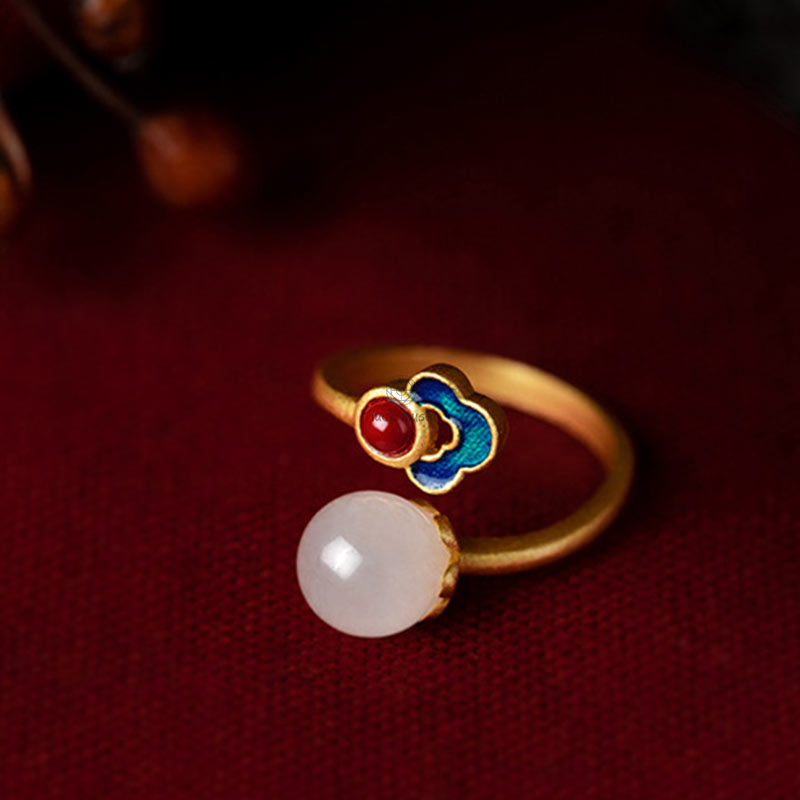 White Jade Cloud Blessing Ring for Good Luck - Image 10