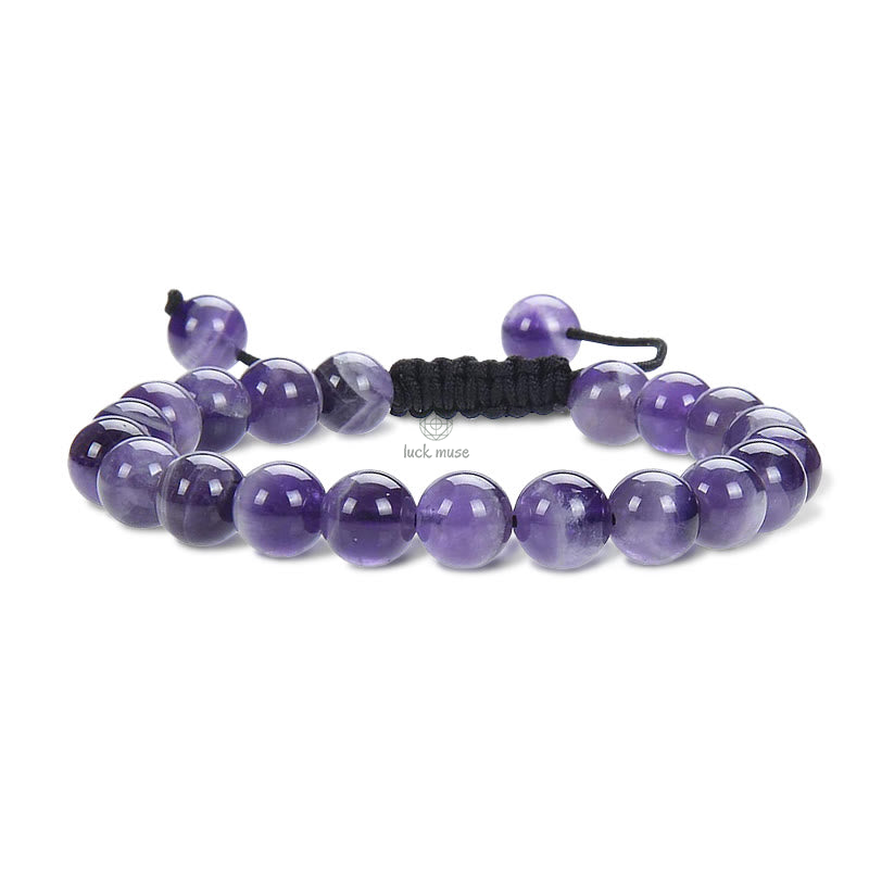 Natural Healing Gemstone Macrame Bracelet - Unisex Adjustable Power Bracelet