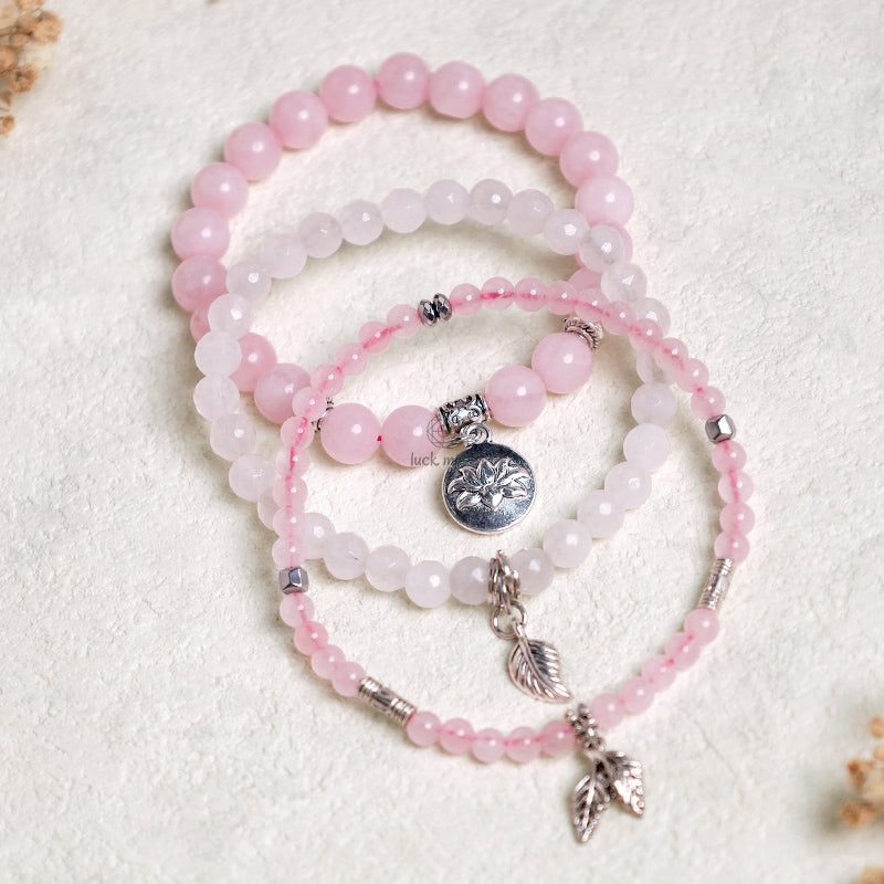 Luck Muse Natural Quartz Crystal Lotus Bracelet Set (3 Pieces) - Image 19