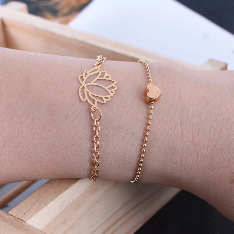 Buddha Lotus Love Heart Bracelet Set - Image 4