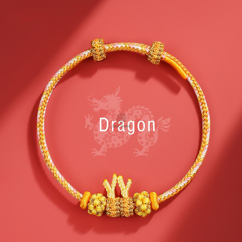 Braided Bracelet: Handmade Year of the Dragon Chinese Zodiac Luck Luck Muse