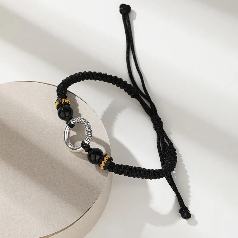 Luck Muse 925 Sterling Silver Peace Buckle Lucky Clouds Fortune Braided Bracelet - Image 4