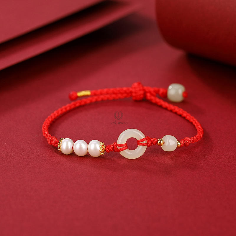 Golden Hetian Jade Luck Muse Luck Bracelet with 925 Sterling Silver Plating - Image 3