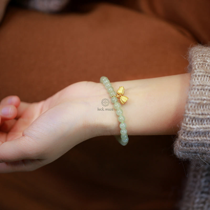 Gold-Plated Natural Hetian Jade Bracelet with Buddha Elements - Image 25