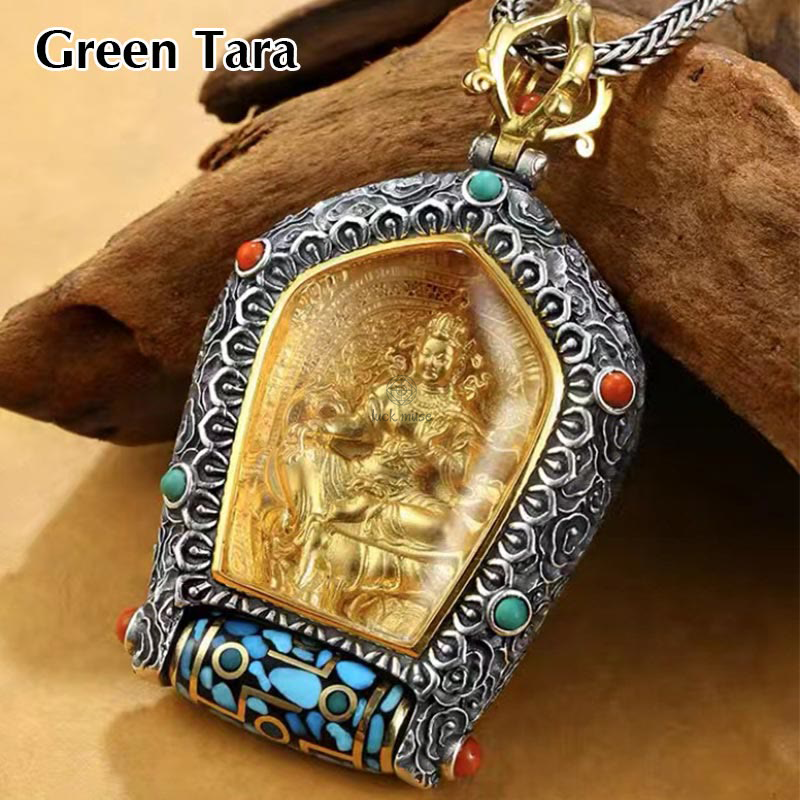 Chinese Zodiac Natal Buddha Thangka Prosperity Rotatable Dzi Bead Necklace Pendant from Luck Muse Shop - Image 15