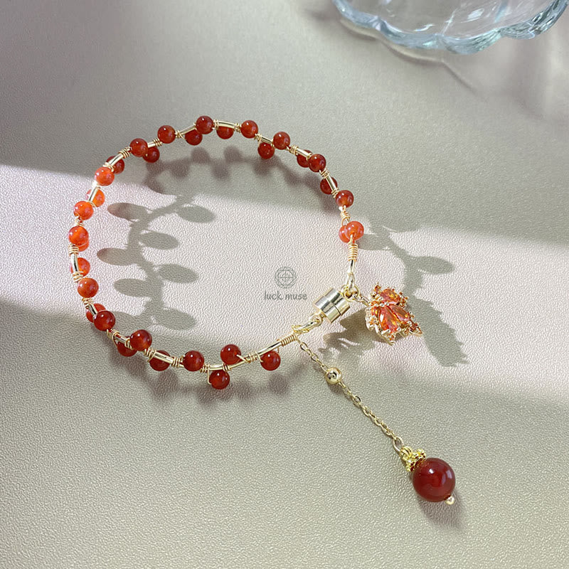 Luck Muse Red Maple Leaf Lucky Charm Bracelet - Image 7