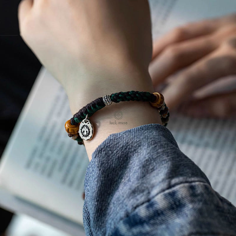 Tibetan Dzi Bead Agate and Yak Bone Wealth Bracelet - Image 11