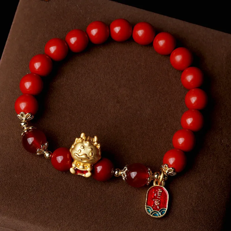Year of The Dragon Cinnabar Ingot Protection Bracelet by Luck Muse Shop - Image 3
