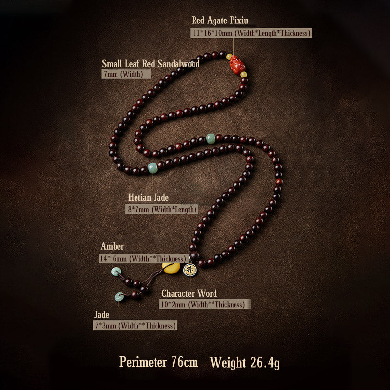 Natal Buddha Chinese Zodiac 108 Beads Red Sandalwood Red Agate Pixiu Protection Bracelet - Image 27
