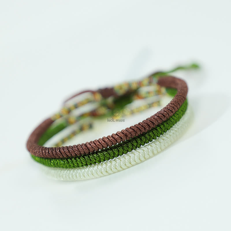 3-Piece Tibetan Handmade Multicolored Lucky King Kong Knot Bracelet