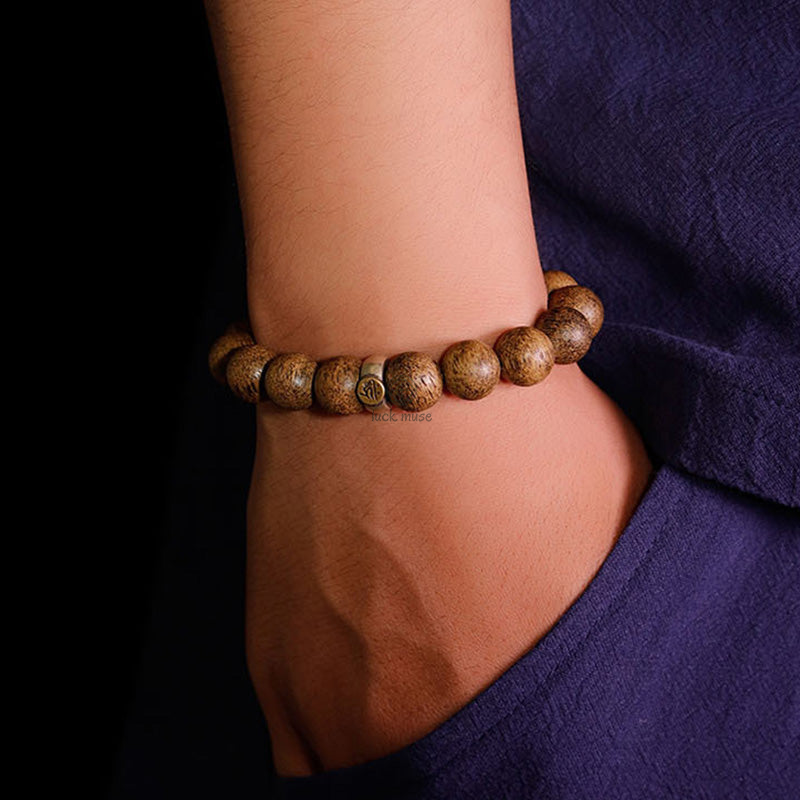 Chinese Zodiac Natal Buddha Agarwood Silver Bracelet for Peace and Calm - Image 4