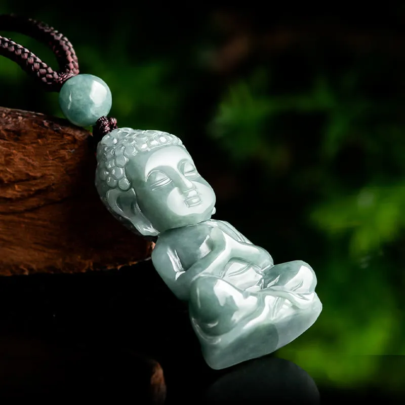 Natural Jade Buddhist Meditation Necklace Pendant - Serenity Amulet - Image 3