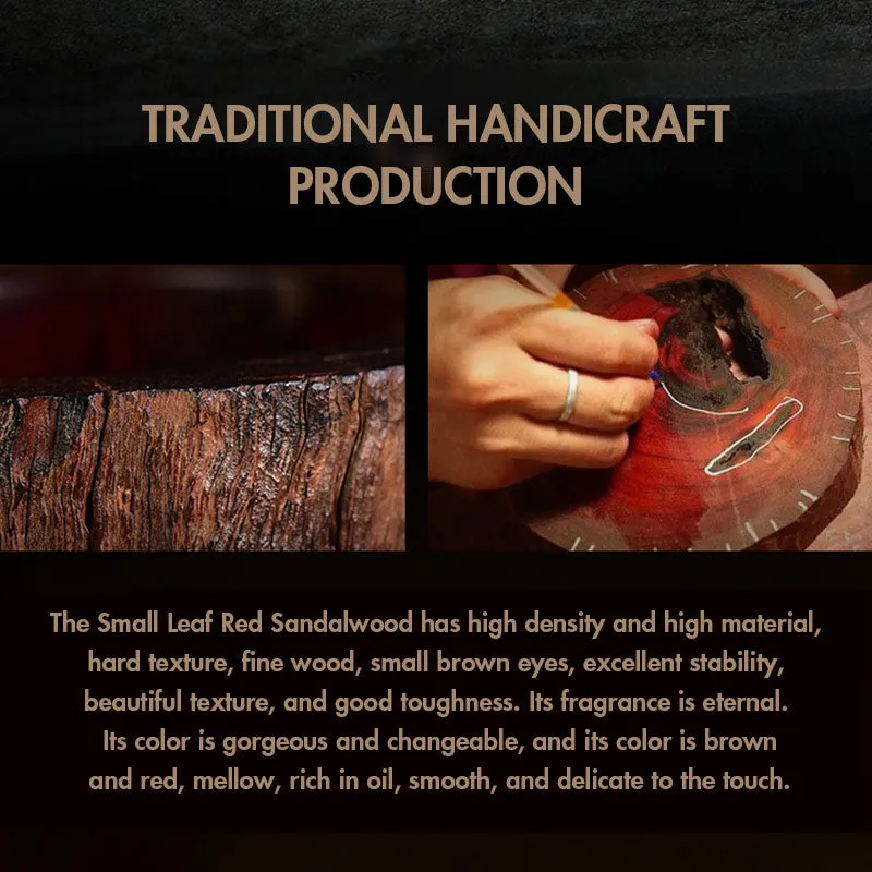 Luck Muse Small Leaf Red Sandalwood Gourd Jade Relaxation Bracelet - Image 13
