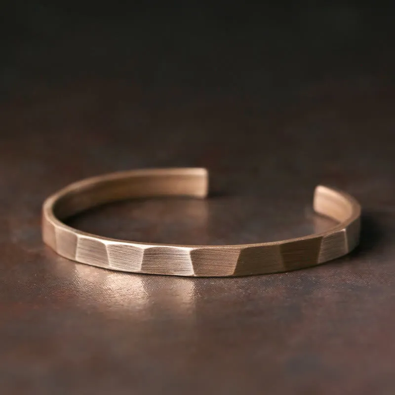 Vintage Rustic Copper Cuff Bracelet with Adjustable Wealth Design - Image 6